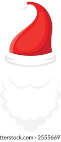 Cartoon illustration featuring santa claus s iconic red hat with white trim and a fluffy white beard, evoking the spirit of christmas festivities and holiday cheer