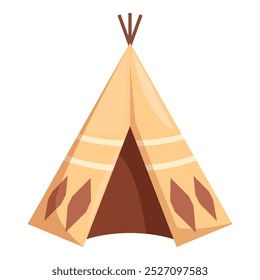 Cartoon-Illustration mit einer einfachen amerikanischen Tipi-Wohnung