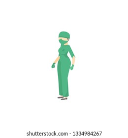  Cartoon illustration of female nurse vector icon