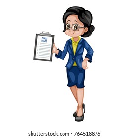 Cartoon Illustration of a Female Teacher 