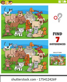 Cartoon Illustration Finding Differences Between Pictures Stock Vector ...