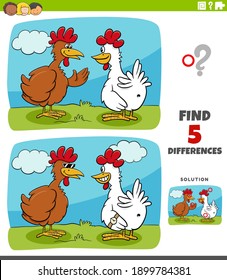 Cartoon Illustration Finding Differences Between Pictures Stock Vector ...