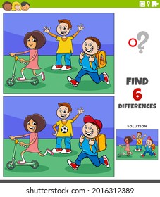 Cartoon Illustration Finding Differences Between Pictures Stock Vector ...