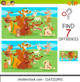 Cartoon Vector Illustration Finding Differences Between Stock Vector ...