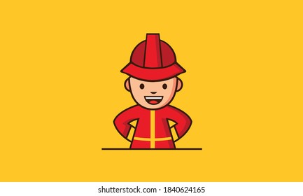 cartoon illustration of a firefighter 