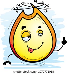 A cartoon illustration of a flame looking drunk.