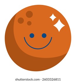 Cartoon Illustration flat coconut fruit