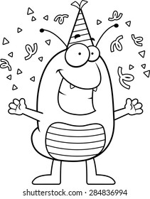 A cartoon illustration of a flea celebrating.