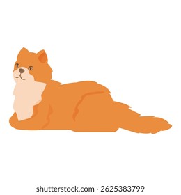Ilustração de desenho animado de um gato de gengibre fofo deitado