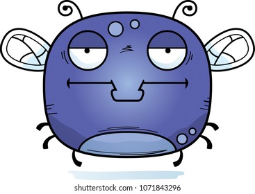 A cartoon illustration of a fly looking bored.