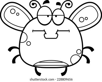 A cartoon illustration of a fly looking bored.