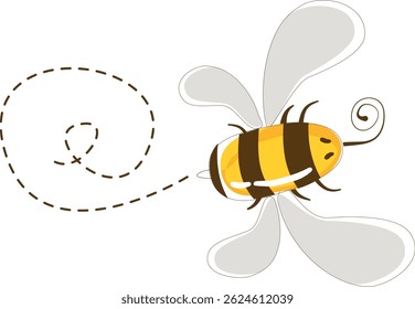 Ilustração de Desenho Animado de uma Abelha Voadora. Ilustração do vetor de abelhas.