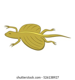 Cartoon illustration of flying dragon lizard vector icon for web