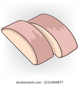 cartoon illustration of food festival doodles from around the world, Meat food coated in flour and fried