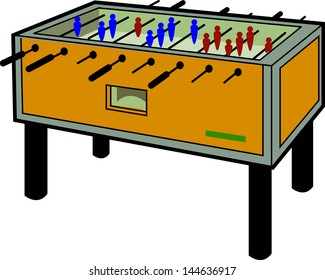 Cartoon Illustration of a Foosball Table