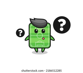 Cartoon Illustration of football field with the question mark , cute style design for t shirt, sticker, logo element