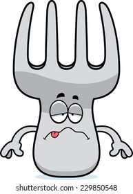 A cartoon illustration of a fork looking sick.