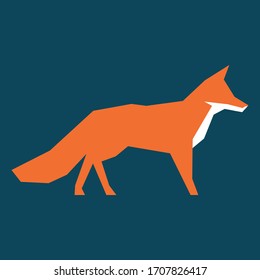 Cartoon illustration of a fox. Editable vector illustration.