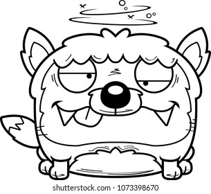 A cartoon illustration of a fox looking drunk.
