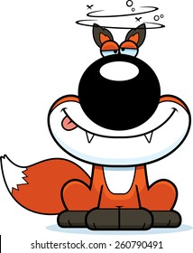 A cartoon illustration of a fox looking drunk.