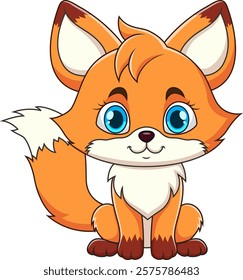 cartoon illustration of a fox smiling sweetly