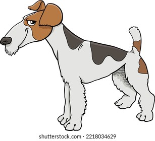 Cartoon illustration of Fox Terrier purebred dog animal character