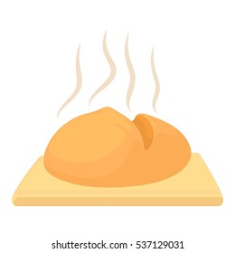 Cartoon illustration of fresh loaf vector icon for web