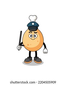 Cartoon Illustration of fried chicken police , character design