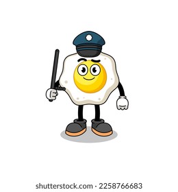 Cartoon Illustration of fried egg police , character design