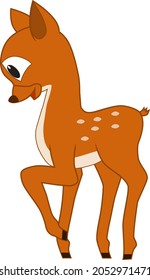Cartoon illustration of a friendly deer