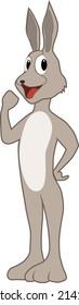 Cartoon illustration of a friendly rabbit