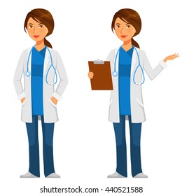 Cartoon Illustration Of A Friendly Young Doctor