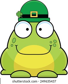 Cartoon illustration of a frog in a green bowler hat. 