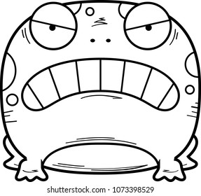 A cartoon illustration of a frog looking angry.
