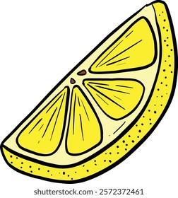 Cartoon Illustration Fruit Slice Orange Apple Lime or Lemon Vector