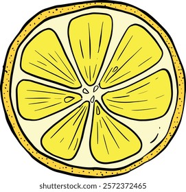 Cartoon Illustration Fruit Slice Orange Apple Lime or Lemon Vector