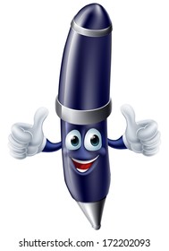 A cartoon illustration of a fun pen man character 