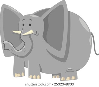 Cartoon illustration of funny African elephant animal character