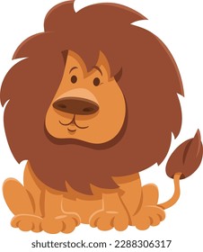 Cartoon illustration of funny African lion wild animal character