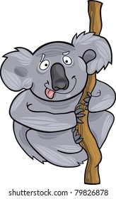 cartoon illustration of funny australian koala