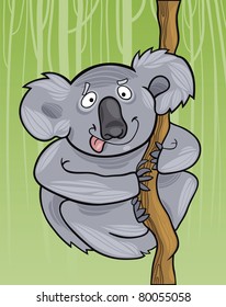 cartoon illustration of funny australian koala