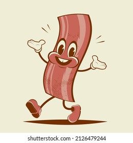 cartoon illustration of a funny bacon