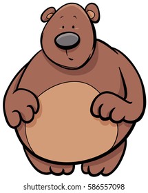 Cartoon Illustration of Funny Bear Animal Character