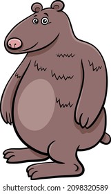 Cartoon illustration of funny bear comic animal character