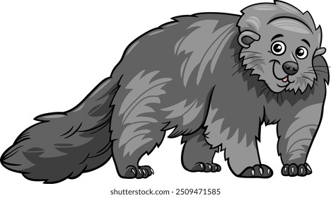 Cartoon illustration of funny bearcat or binturong wild animal character