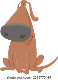 Cartoon illustration of funny brown dog animal character