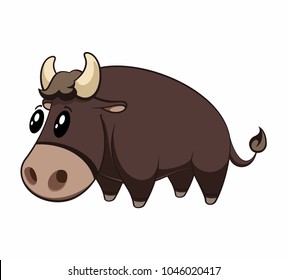 Cartoon  Illustration of funny bull