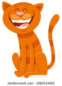Cartoon Illustration of Funny Cat Animal Mascot Character