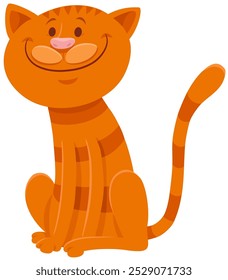 Cartoon illustration of funny cat animal character