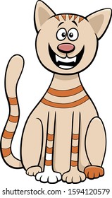Cartoon Illustration of Funny Cat Comic Animal Character